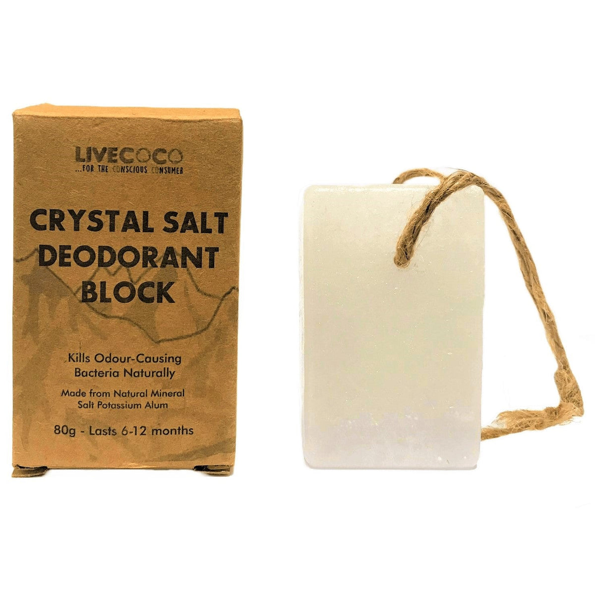 Deodorante Naturale in Cristallo di Sale LiveCoco – 80 g