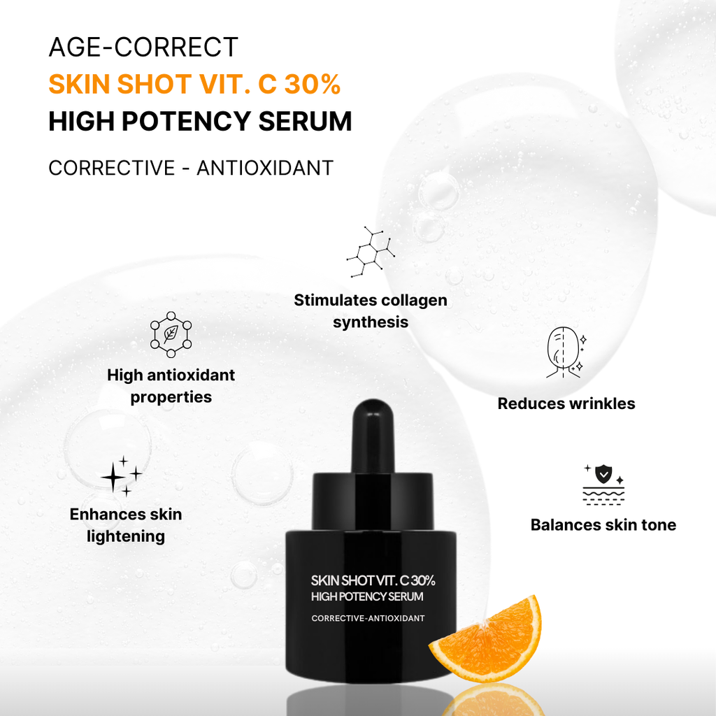 Siero Viso Vitamina C 30% con Acido Ialuronico e Vitamina E – 15 ml