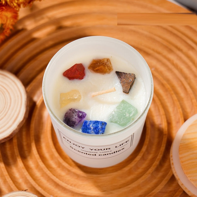 Candela in Cera di Soia con Cristalli – Ritual & Relax