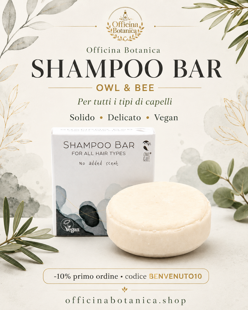 Shampoo Solido Vegan all’Olio di Cocco – Tutti i Tipi di Capelli